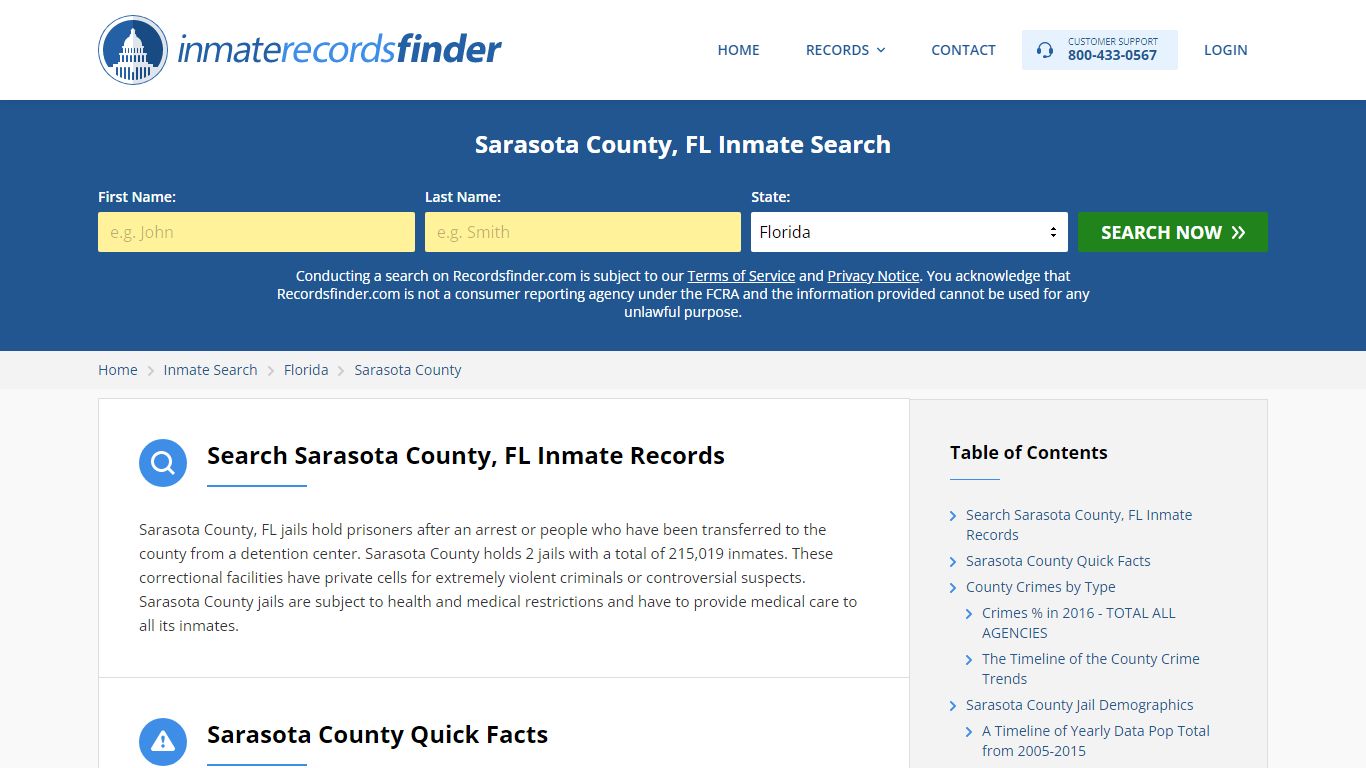 Sarasota County, FL Inmate Lookup & Jail Records Online